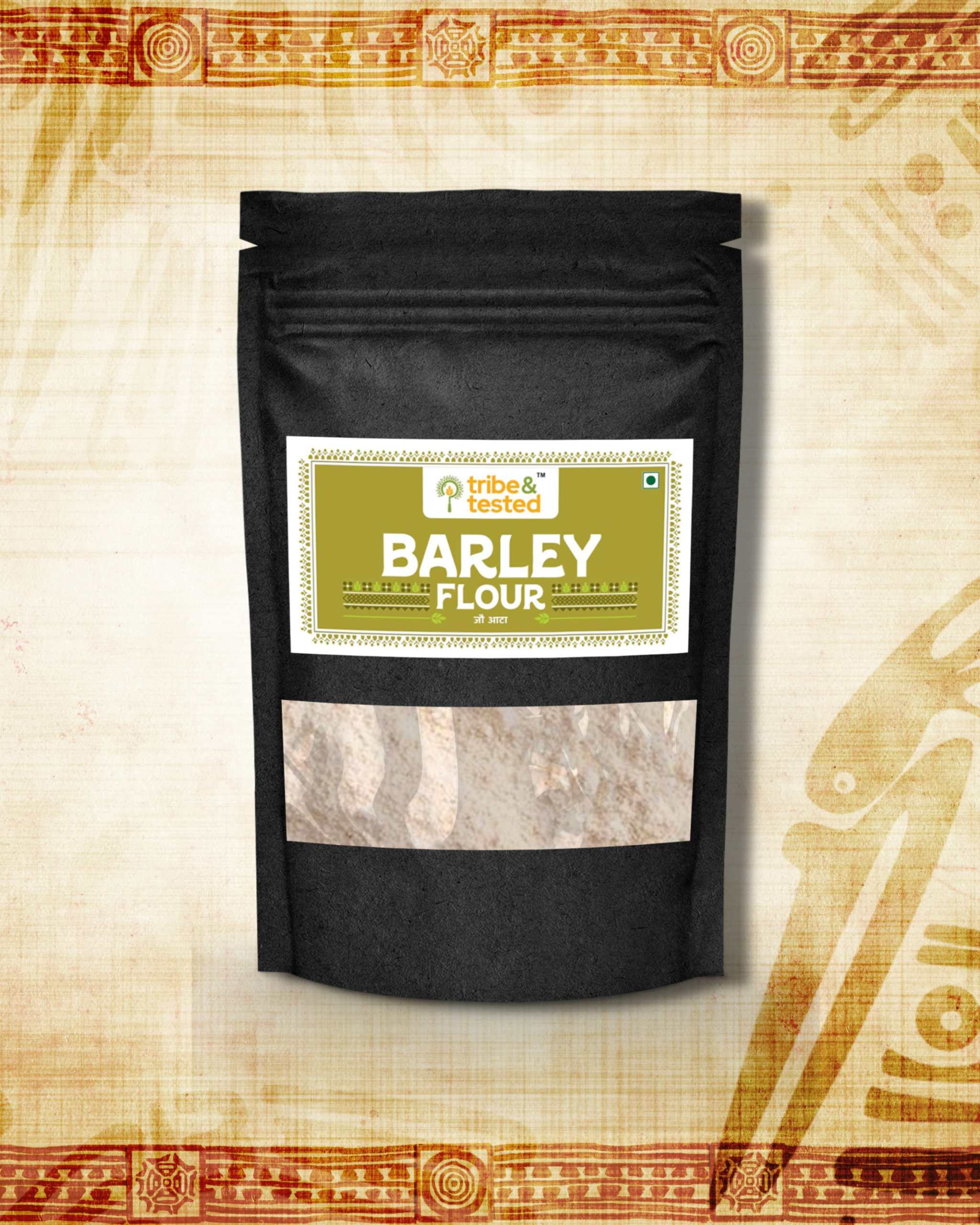 Stone-ground barley flour 1kg pack with fine texture for rotis and soups, rich in beta-glucan fiber and low glycemic index