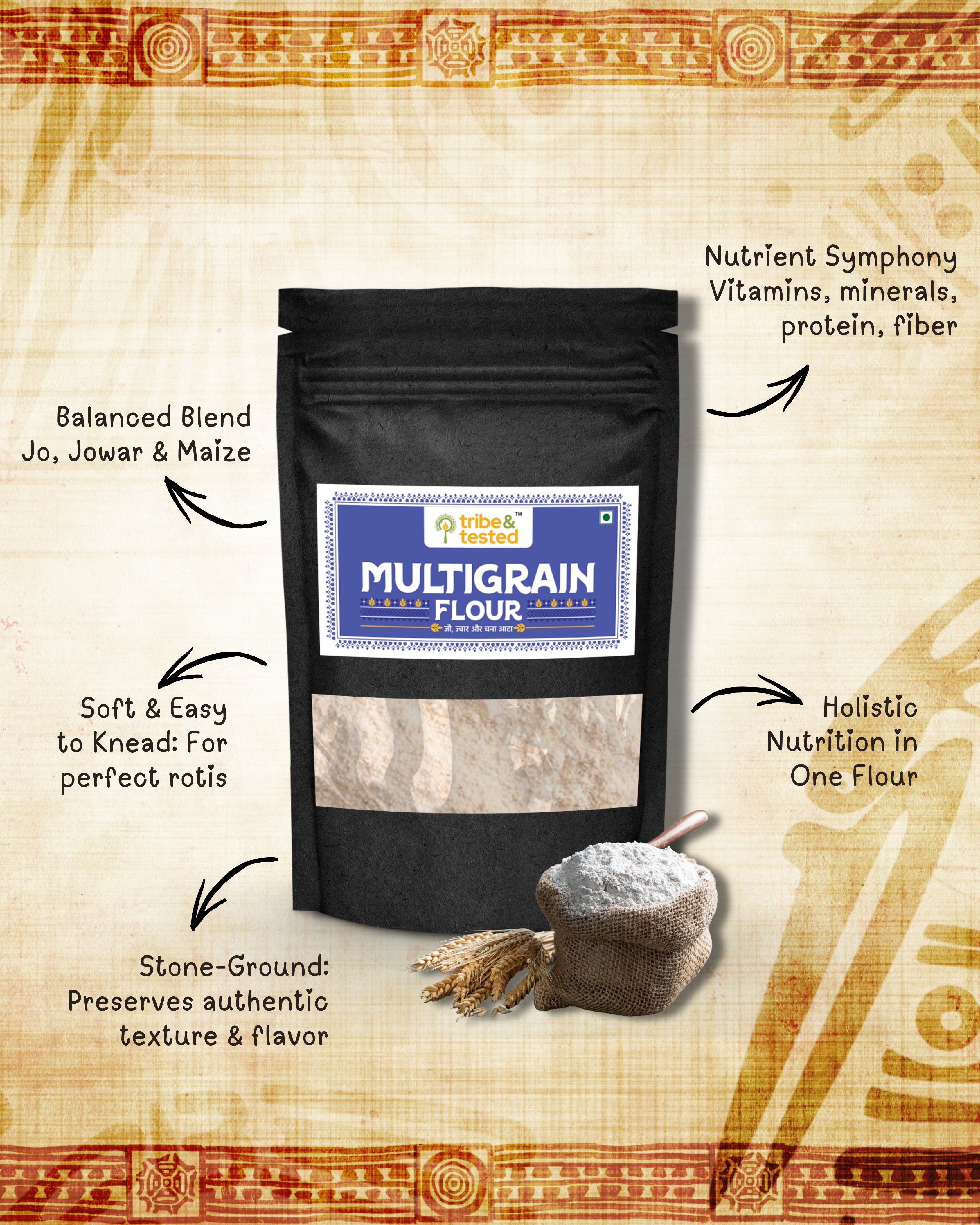 Multigrain Flour (Barley + Jowar + Chana) – 750g