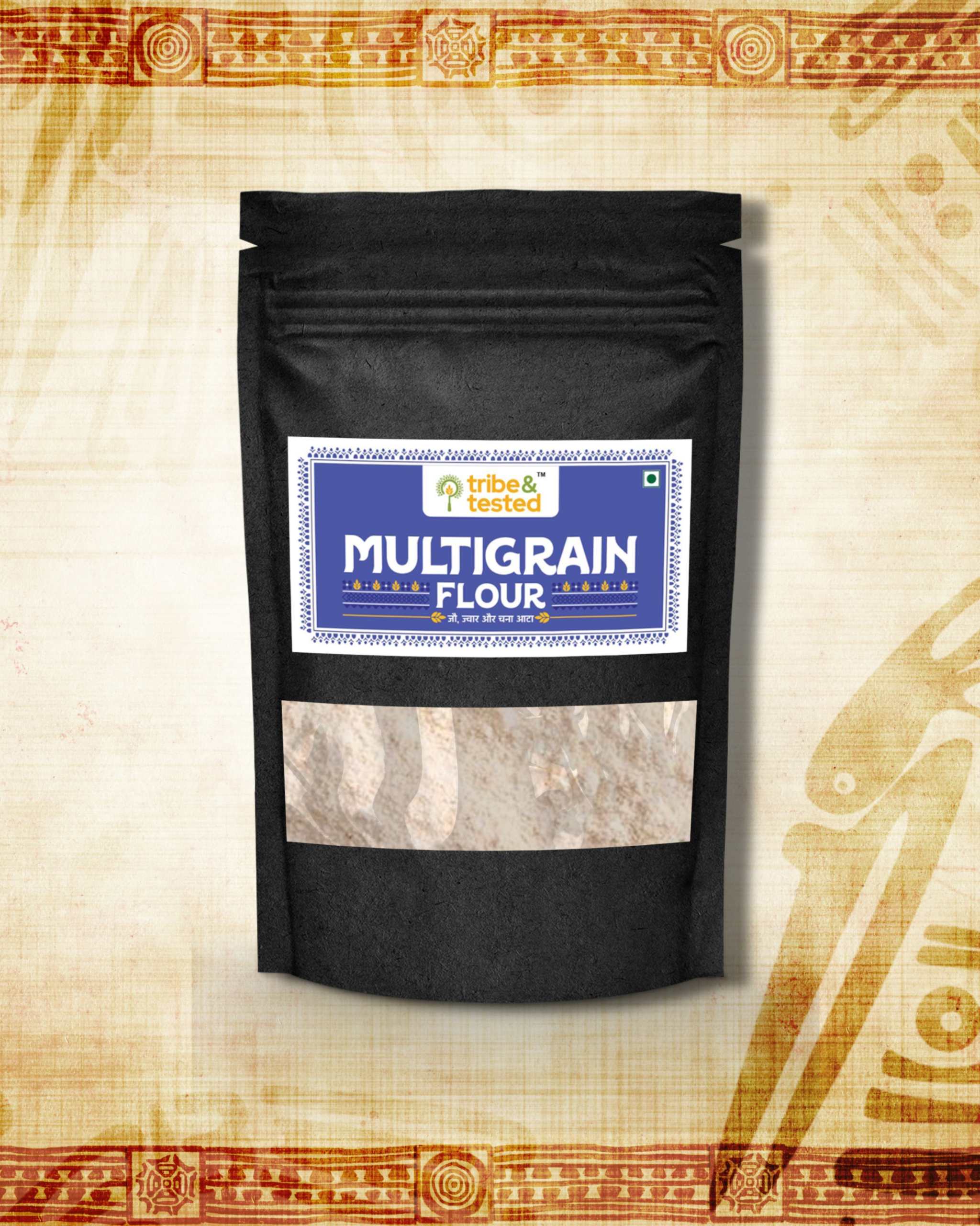 1kg pack of stone-ground multigrain flour blend with barley, jowar, and chana for balanced nutrition and soft doughs