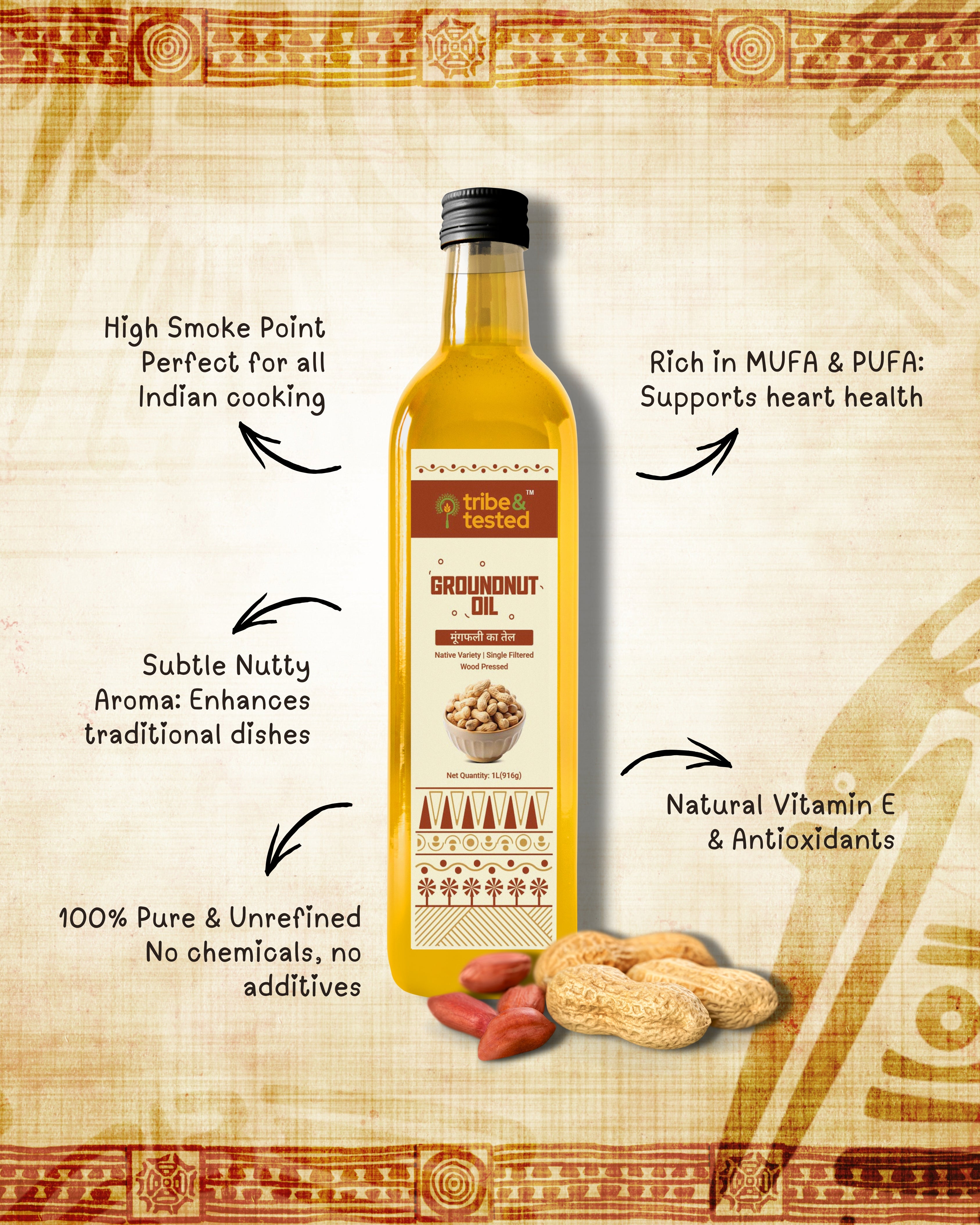 Wood-Pressed Groundnut Oil – 1 Litre