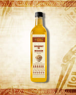 1 litre bottle of wood-pressed groundnut oil with traditional tribal design label