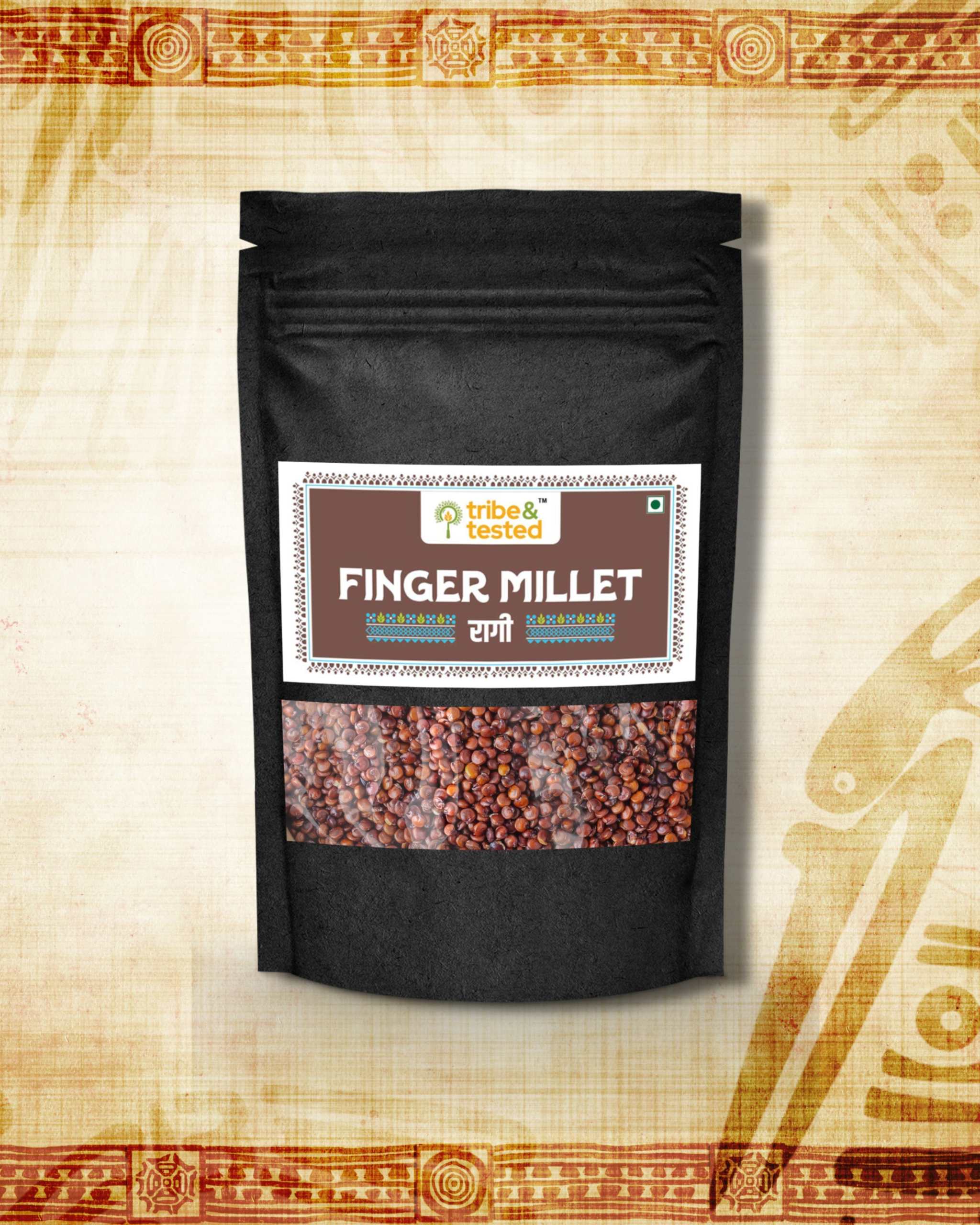 Finger Millet Grain 1kg pack, unpolished, calcium-rich, gluten-free, versatile for porridge and rotis.