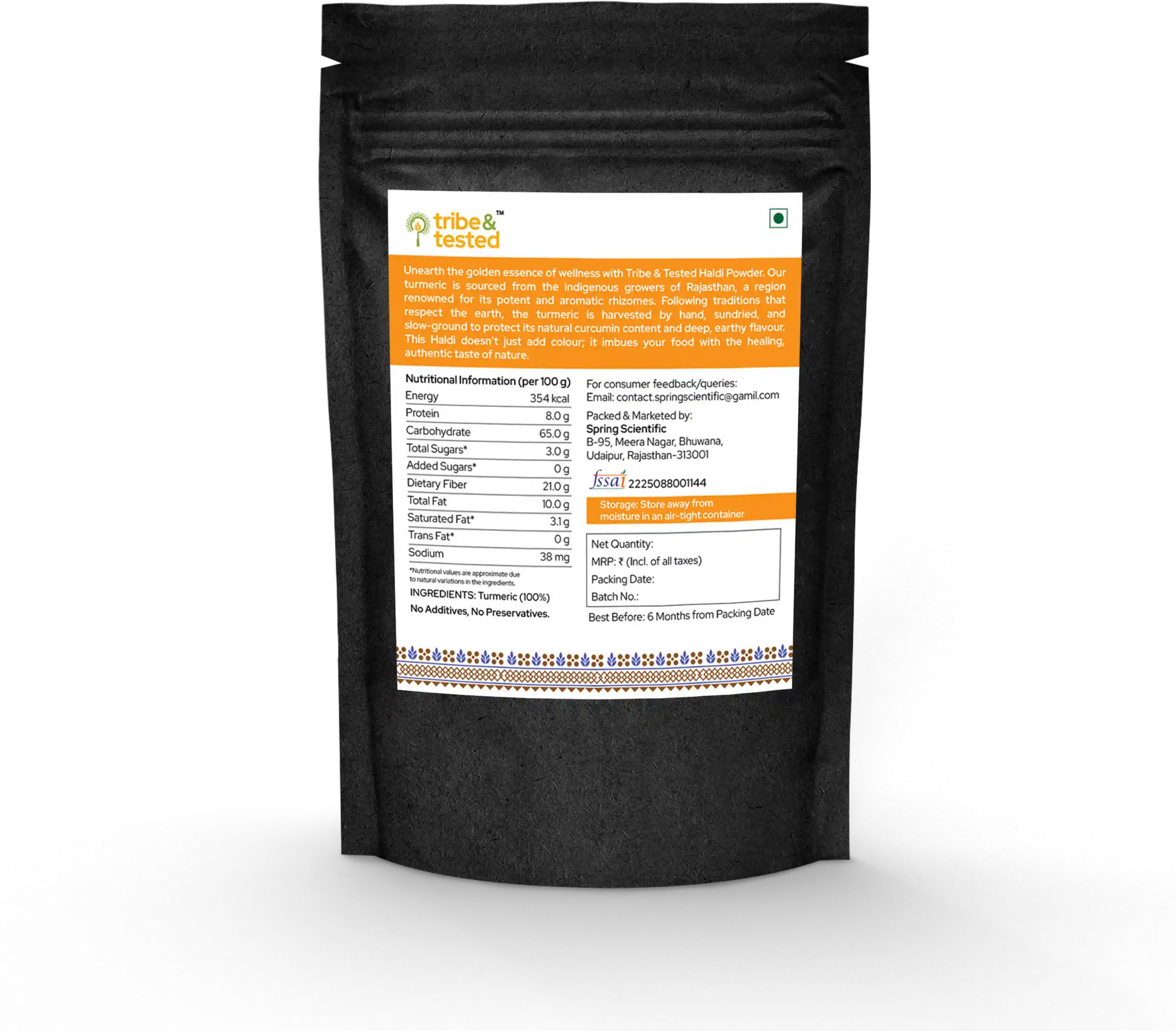 Stone-Ground Turmeric (Haldi) Powder – 200g