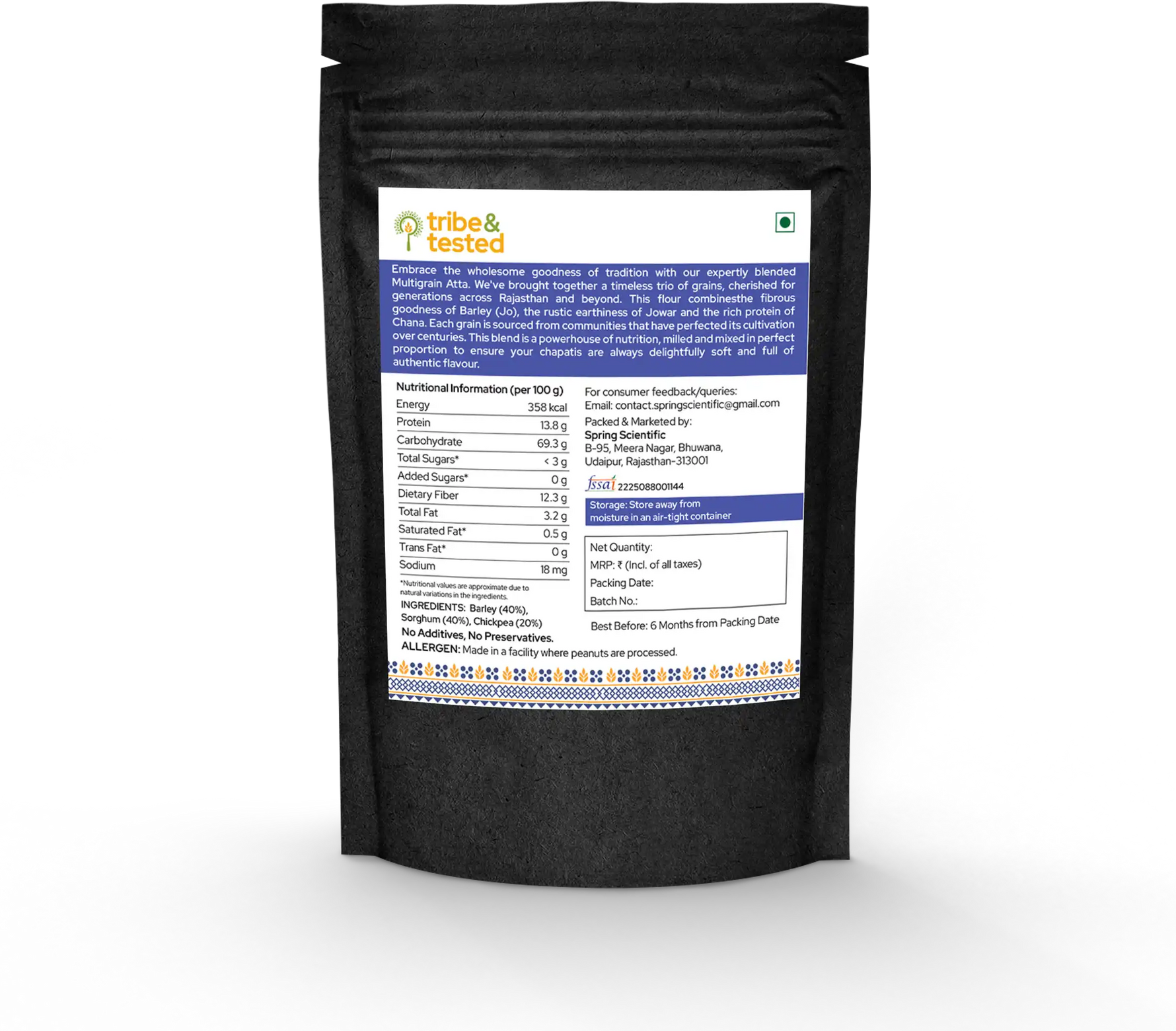 Multigrain Flour (Barley + Jowar + Chana) – 1Kg